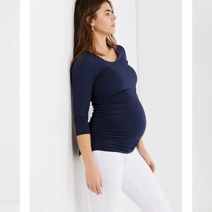 A Pea in the Pod 3/4 Sleeve Maternity Tee Burgundy